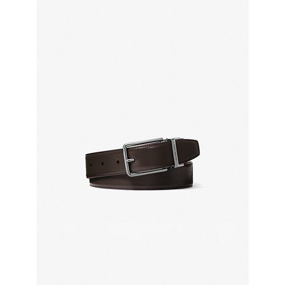 NWT Michael Kors Men's Crossgrain Leather Belt, Brown, One Size - Picture 1 of 1